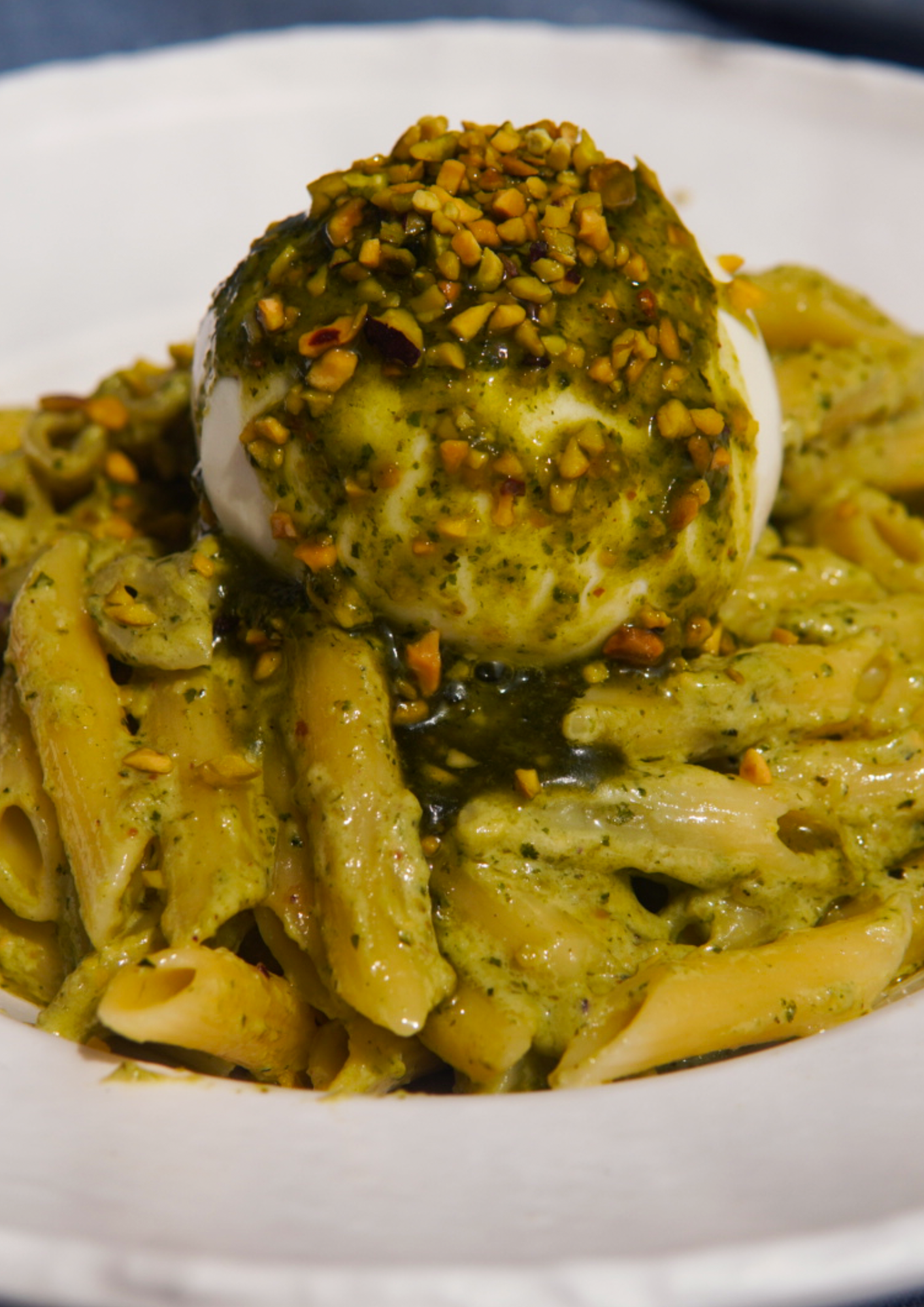 Penne pistache & burrata